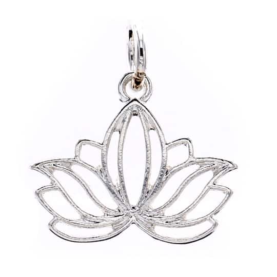Silver Plated Lotus Charm by Bead Landing™